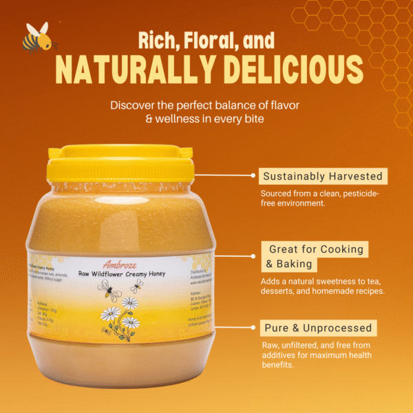 Organic Raw Natural Wildflower Creamy Honey 3kg - Image 8