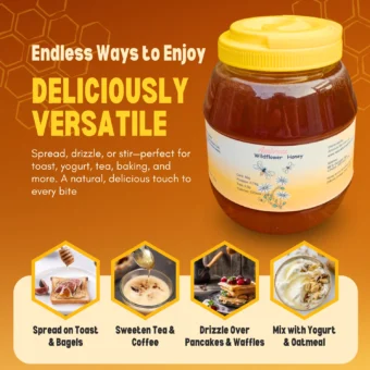 Natural Pure Honey 3kg – Raw, Unfiltered Honey | Cold Extracted on a Small Farm